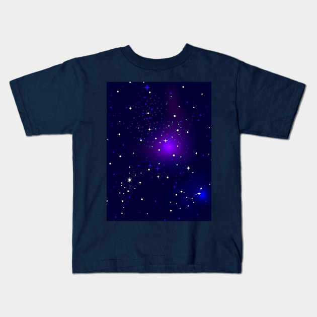 Space stars night sky. Kids T-Shirt by CraftCloud